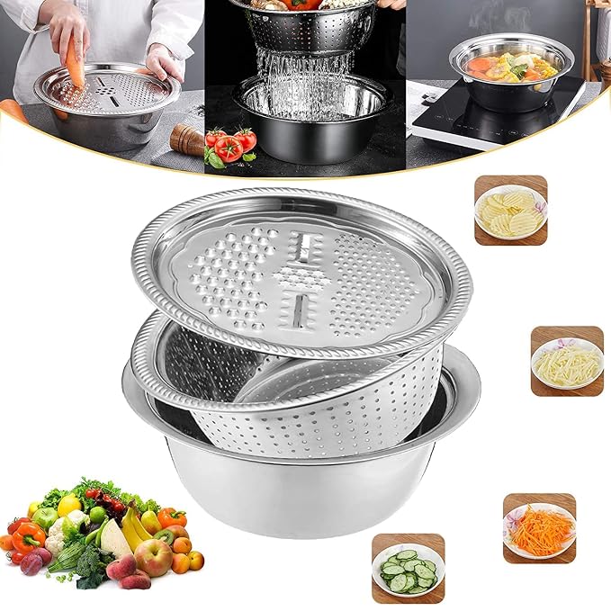 3-in-1 vegetable cutter with drain basket - product view 3