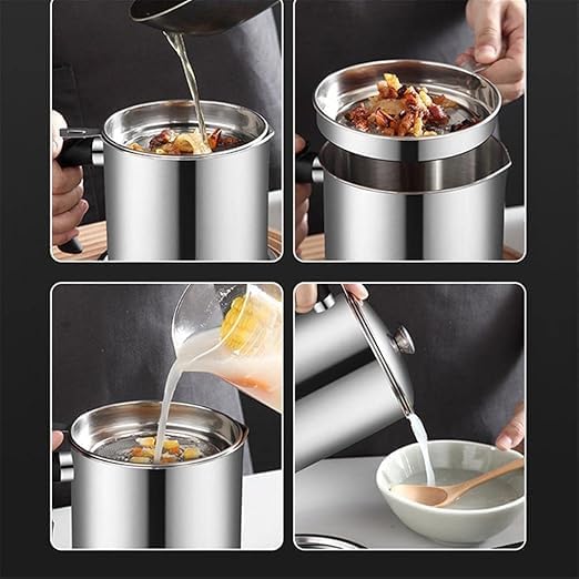 stainless steel oil filter pot with mesh strainer - product view 4