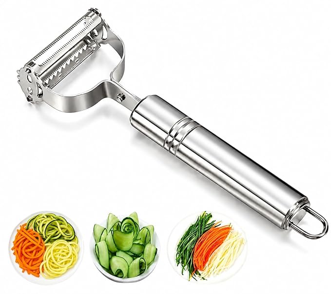 2-in-1 stainless steel julienne peeler - product view 3