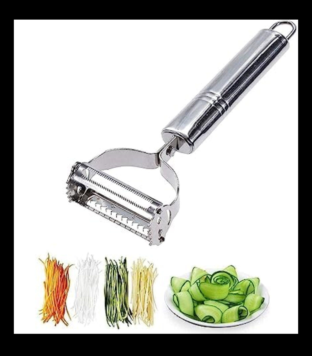 2-in-1 stainless steel julienne peeler - product view 2
