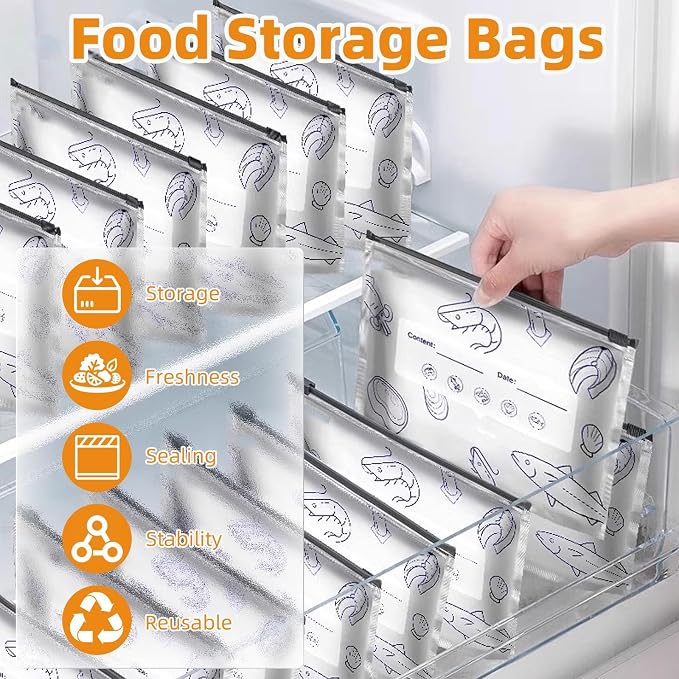 reusable zip food storage bags – pack of 20 - product view 3