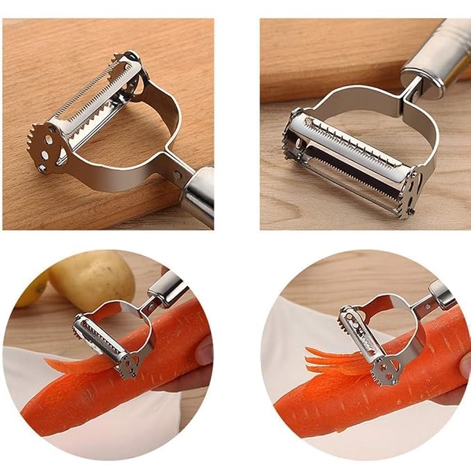 2-in-1 stainless steel julienne peeler - product view 4