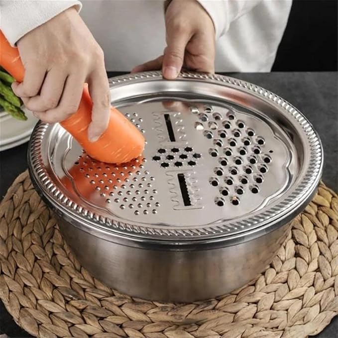 3-in-1 vegetable cutter with drain basket