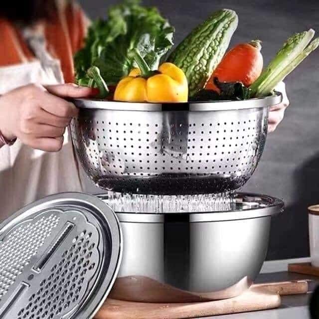 3-in-1 vegetable cutter with drain basket - product view 4
