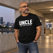 Uncle Unisex Cotton T-Shirt — Black — alternate-male