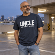 Uncle Unisex Cotton T-Shirt — Navy melange — alternate-male