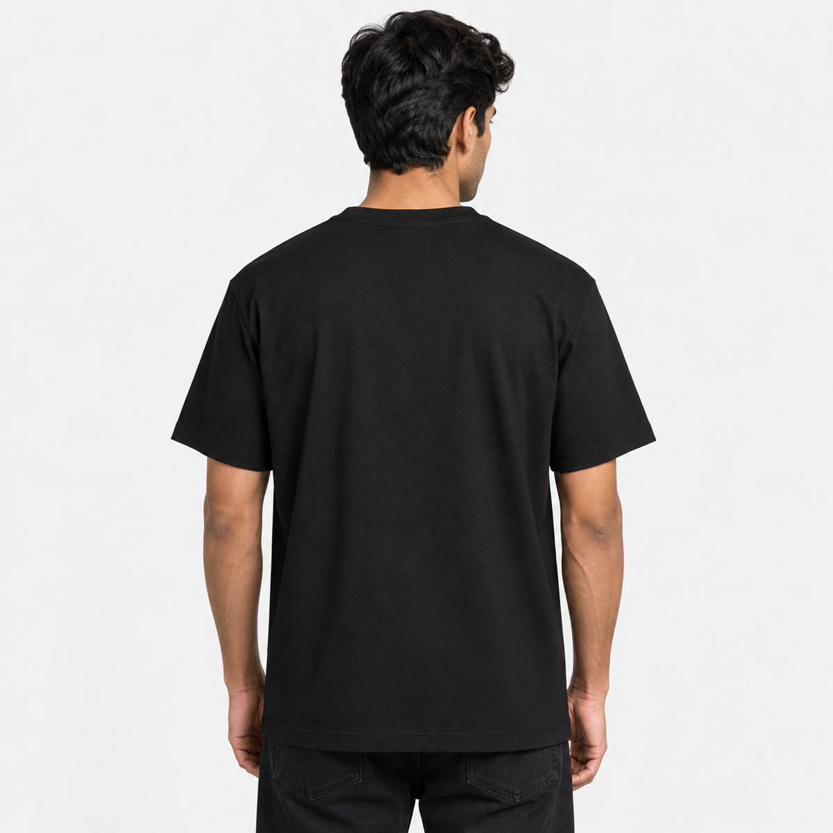 Mahabharat Aesthetic Unisex Standard Crew T-Shirt — Black — back
