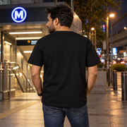 Uncle Unisex Cotton T-Shirt — Black — back