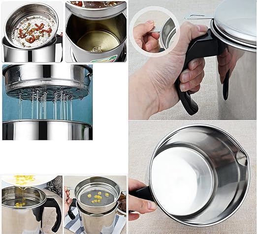 stainless steel oil filter pot with mesh strainer - product view 5