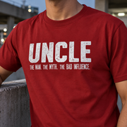 Uncle Unisex Cotton T-Shirt — Red — detail