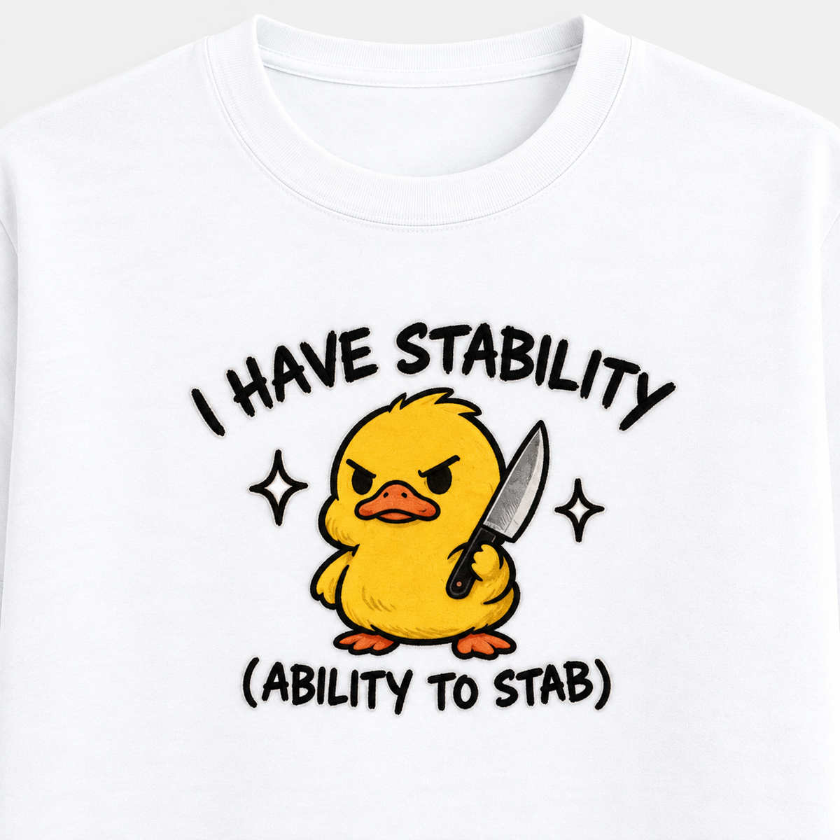 Stability Unisex Standard Crew T-Shirt — White — detail