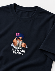 Meinu nhi Penda Unisex Basic T-Shirt — Navy Blue — detail
