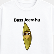 Bass Jeera Hu Unisex Standard Crew T-Shirt — White — detail