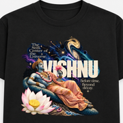 God Vishnu Unisex Standard Crew T-Shirt — Black — detail