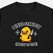 Stability Unisex Standard Crew T-Shirt — Black — detail