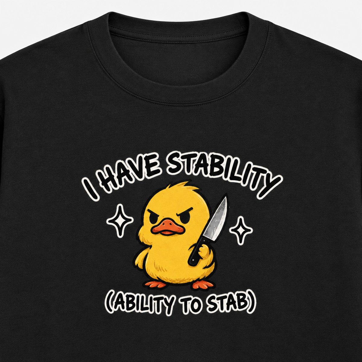 Stability Unisex Standard Crew T-Shirt — Black — detail