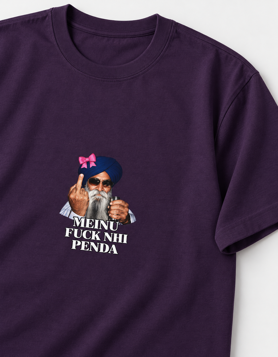 Meinu nhi Penda Unisex Basic T-Shirt — Purple — detail