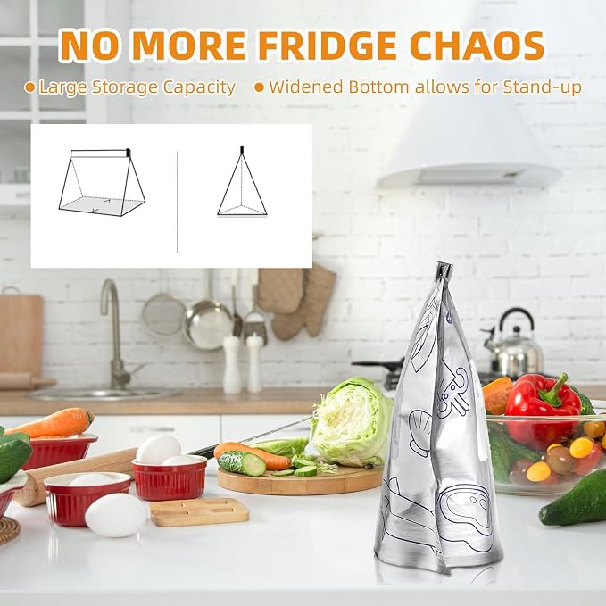reusable zip food storage bags – pack of 20 - product view 4