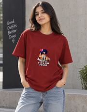 Meinu nhi Penda Unisex Basic T-Shirt — Red — female