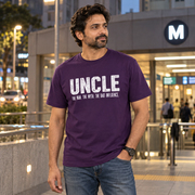 Uncle Unisex Cotton T-Shirt — Purple — front