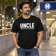 Uncle Unisex Cotton T-Shirt — Black — front