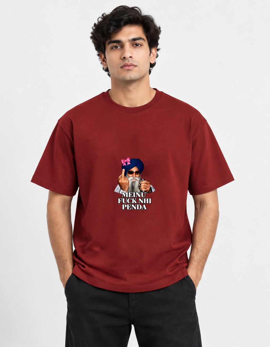 Meinu nhi Penda Unisex Basic T-Shirt — Red — front