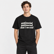Anti Social Meme Unisex Standard Crew T-Shirt — Black — front