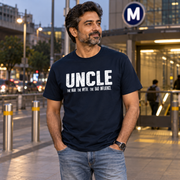 Uncle Unisex Cotton T-Shirt — Navy Blue — front