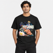 God Vishnu Unisex Standard Crew T-Shirt — Black — front