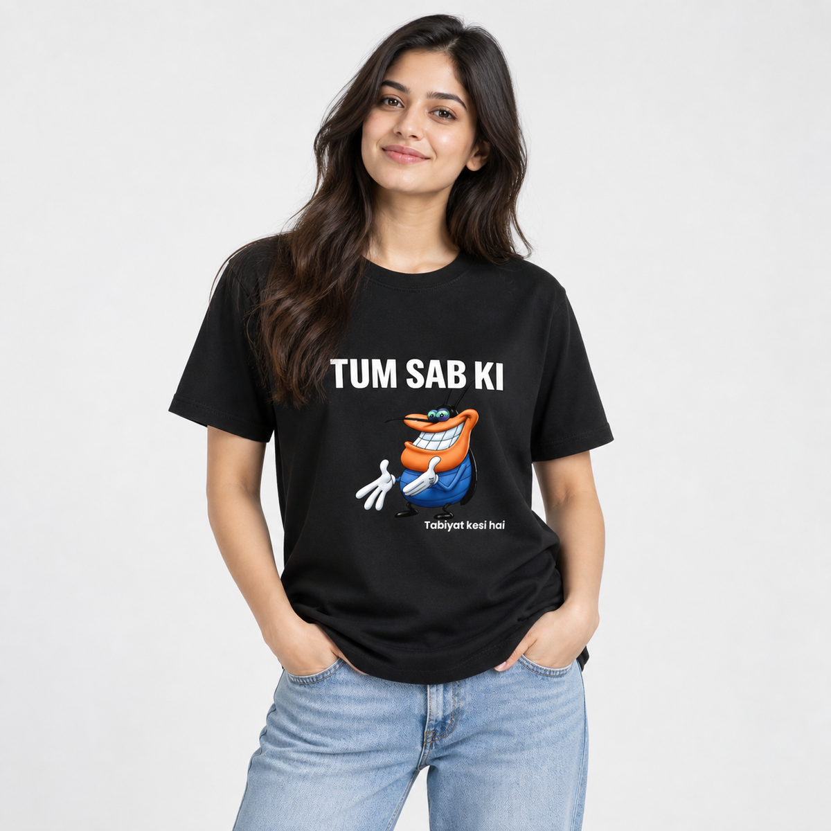 Tum Sab Ki Unisex Standard Crew T-Shirt — Black — lifestyle-female
