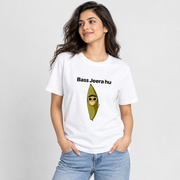 Bass Jeera Hu Unisex Standard Crew T-Shirt — White — lifestyle-female