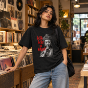 Unisex Basic T-Shirt — Black melange — lifestyle-female