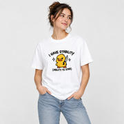 Stability Unisex Standard Crew T-Shirt — White — lifestyle-female