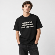 Anti Social Meme Unisex Standard Crew T-Shirt — Black — lifestyle-male