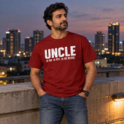 Uncle Unisex Cotton T-Shirt — Red — lifestyle-male