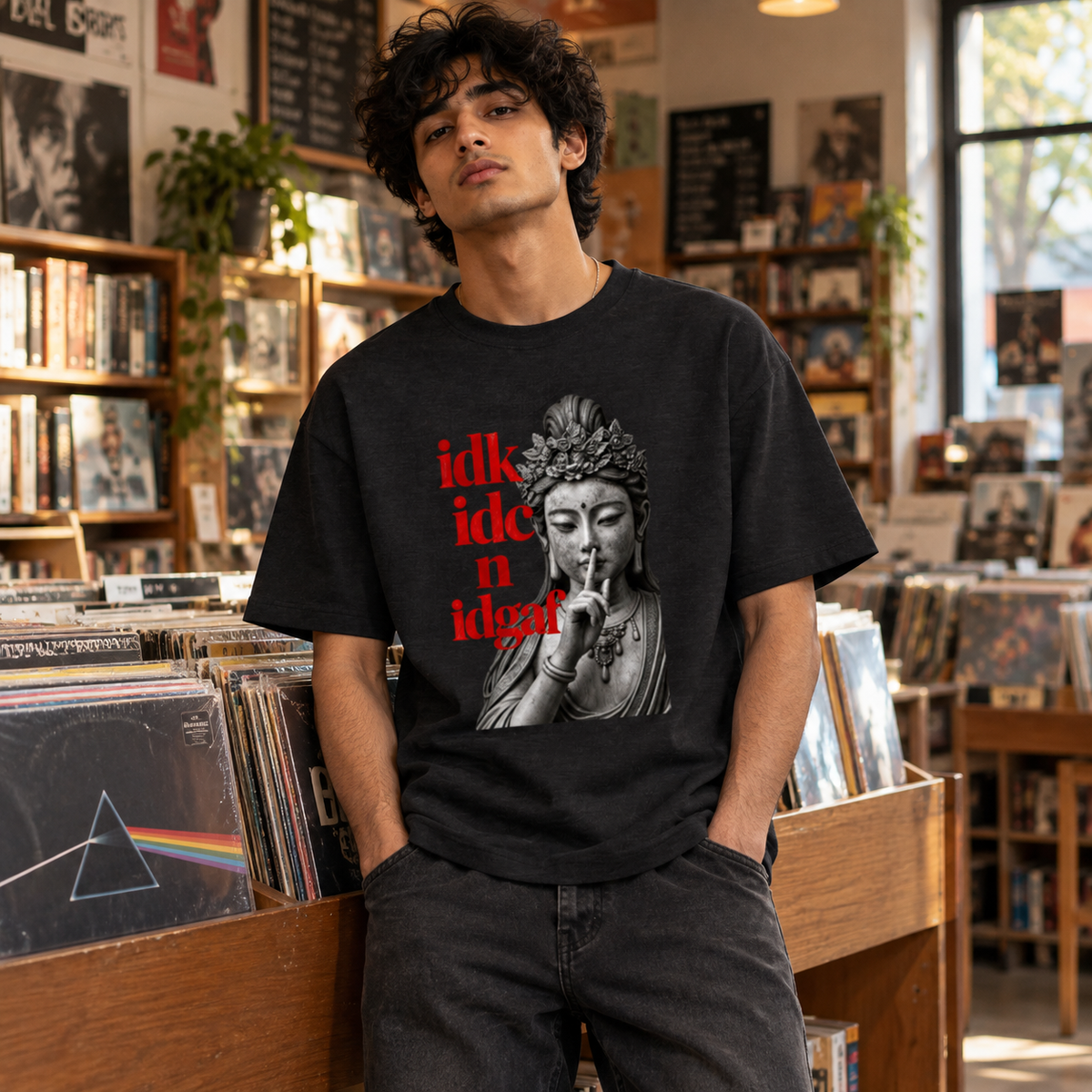 Unisex Basic T-Shirt — Black melange — lifestyle-male