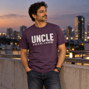 Uncle Unisex Cotton T-Shirt — Purple melange — lifestyle-male