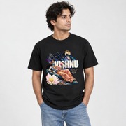 God Vishnu Unisex Standard Crew T-Shirt — Black — lifestyle-male