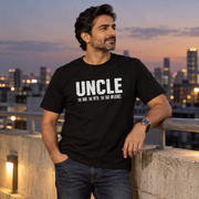 Uncle Unisex Cotton T-Shirt — Black — lifestyle-male