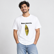 Bass Jeera Hu Unisex Standard Crew T-Shirt — White — lifestyle-male