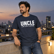 Uncle Unisex Cotton T-Shirt — Navy melange — lifestyle-male