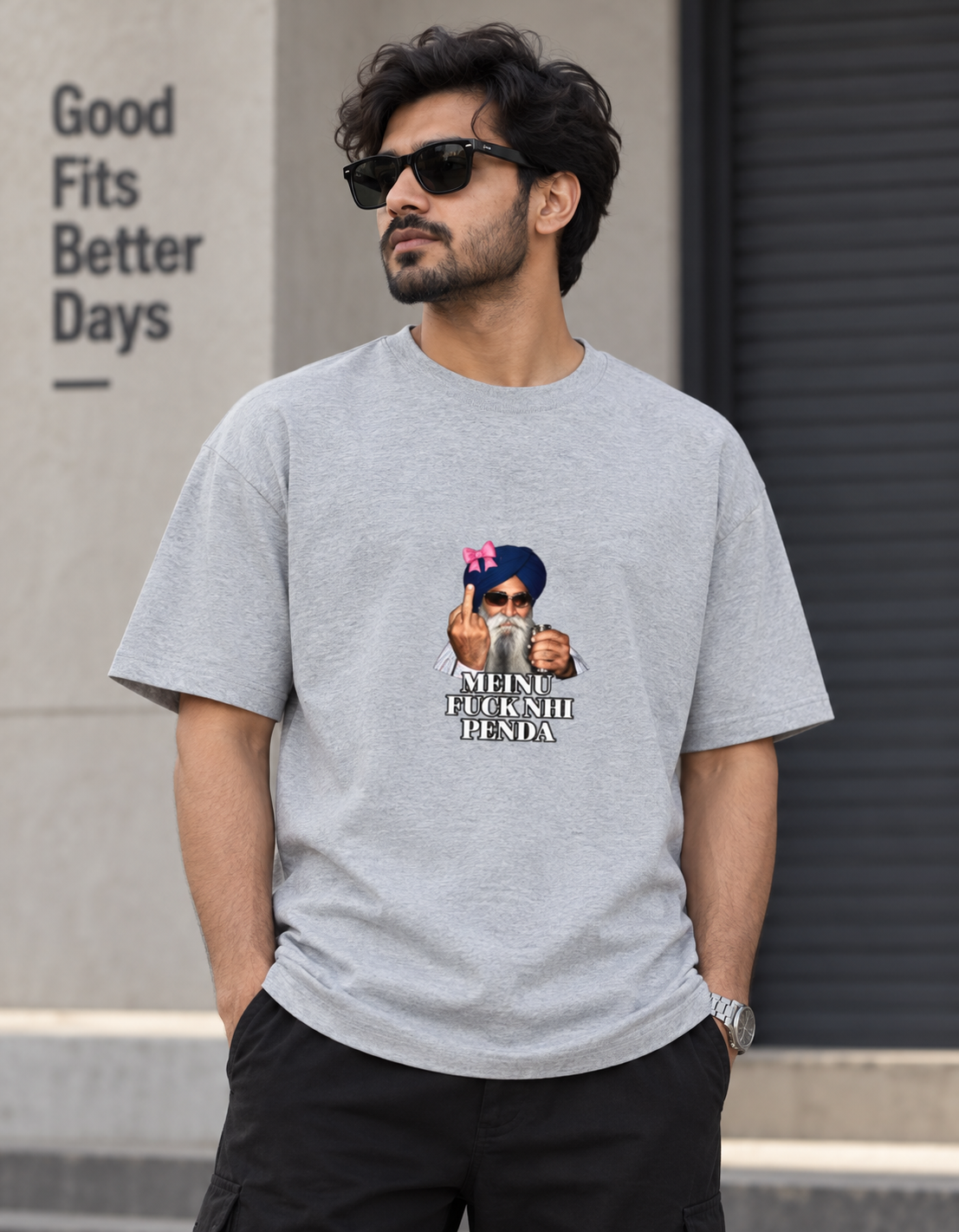 Meinu nhi Penda Unisex Basic T-Shirt — Grey Melange — male